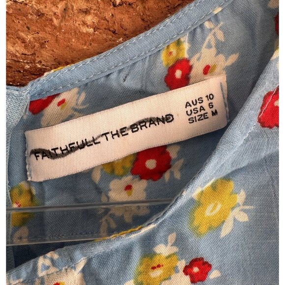 Faithfull the Brand Blue Floral Midi Dress – Women’s M / US 6 - Picture 2 of 9